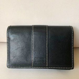 Coach black leather bifold wallet